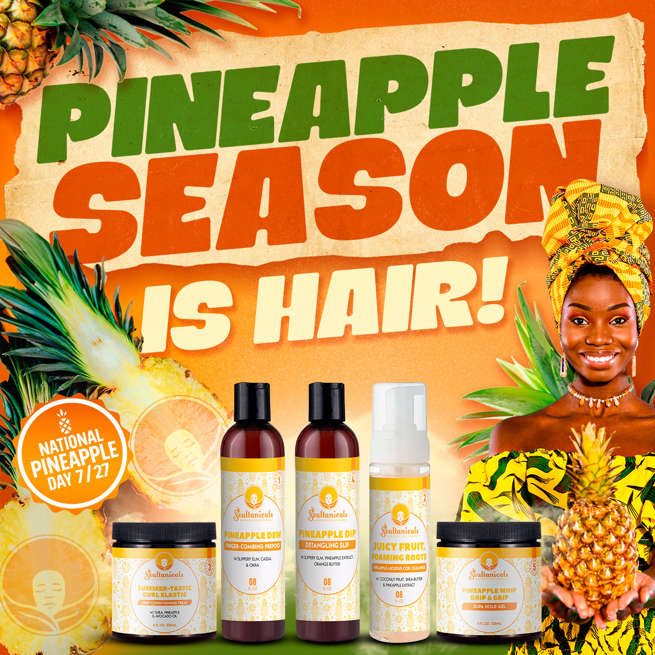 Pineapple Comb Hair Care Collection