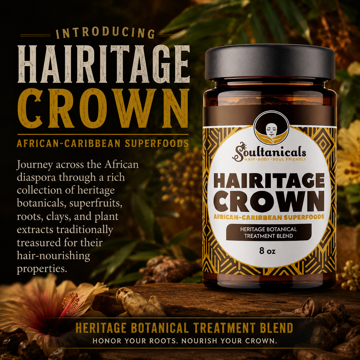 HAIRITAGE CROWN- African-Caribbean Hair Superfoods Treatment Blend