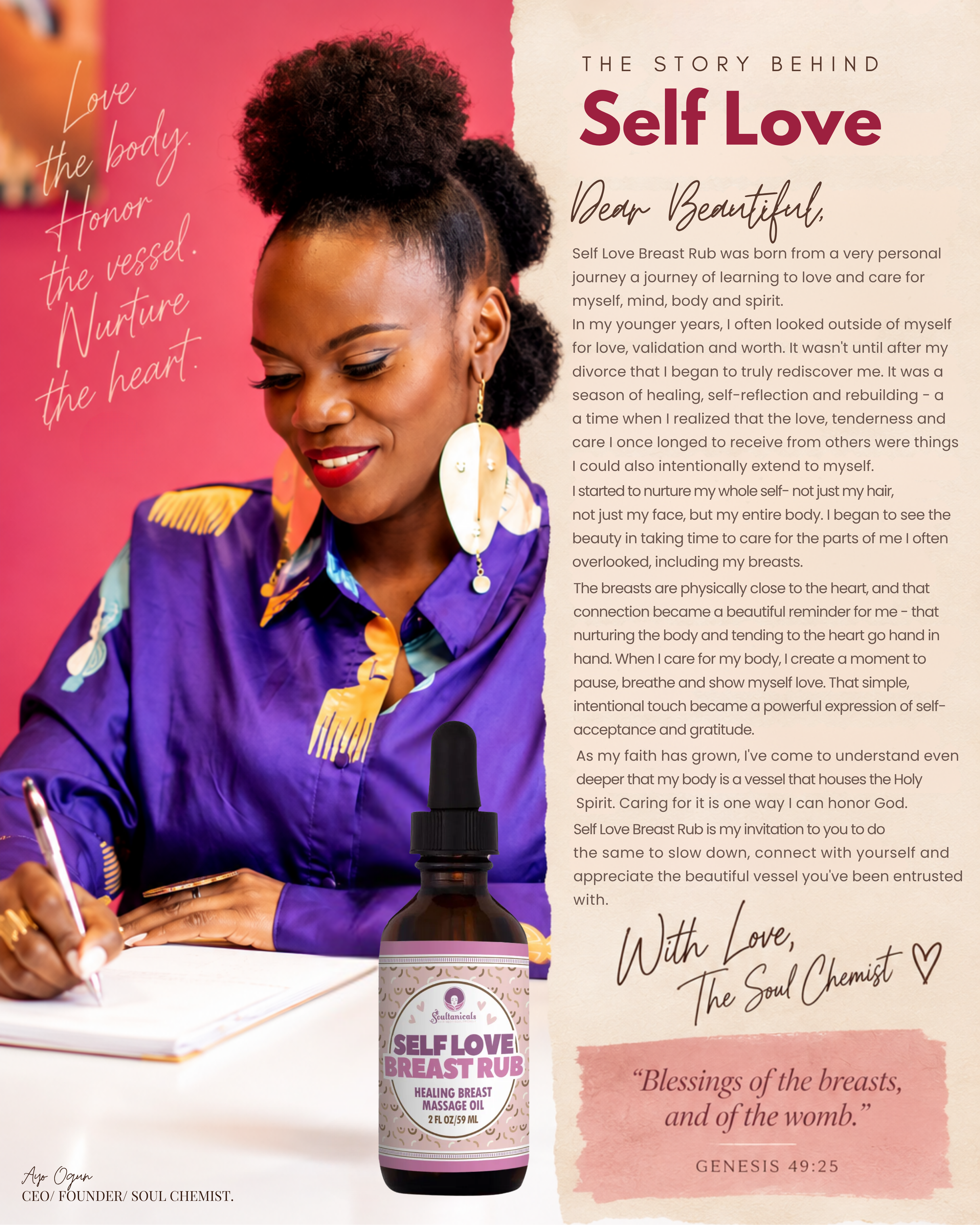 Self Love Breast Rub- Botanical Breast Massage Oil