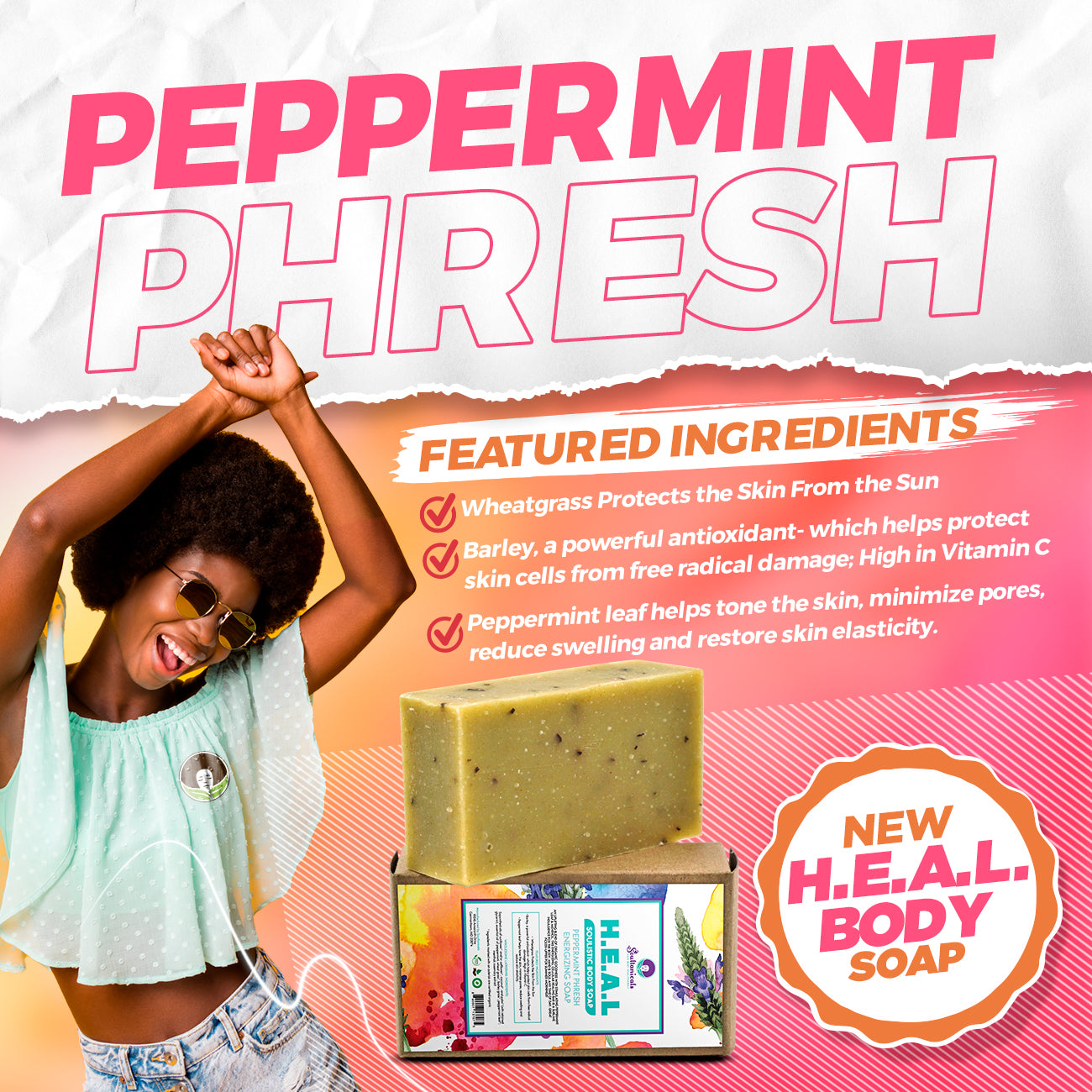 H.E.A.L. Peppermint Phresh Energizing Soap